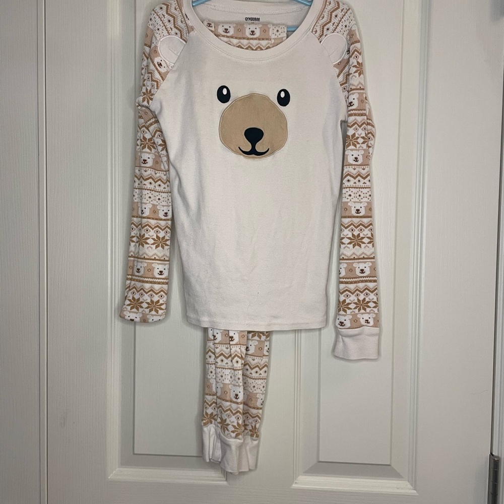 Gymboree Bear Pajama Set - White and Tan